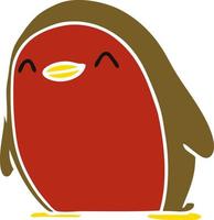 cartoon cute kawaii red robin vector