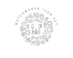 Watchmaker icon set design on white background. vector