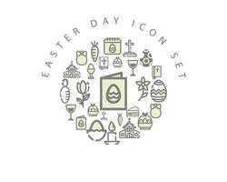 Easter day icon set design on white background. vector