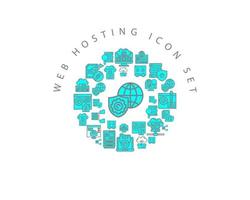 Web hosting icon set design on white background. vector