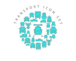 diseño de conjunto de iconos de transporte sobre fondo blanco. vector