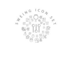 Sweing  icon set design on white background. vector