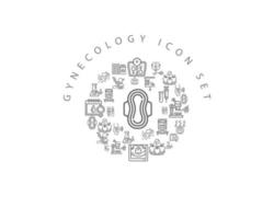 diseño de conjunto de iconos de elementos de ginecología sobre fondo blanco