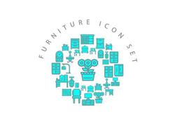 Furniture icon set design on white background vector