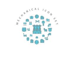 Mechanical icon set design on white background. vector