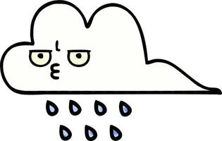 comic book style cartoon rain cloud vector