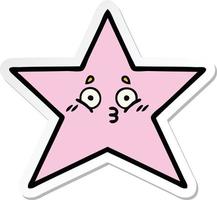 sticker of a cute cartoon star fish vector