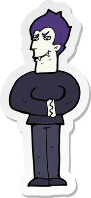 sticker of a cartoon vampire