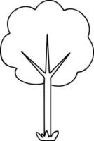 quirky line drawing cartoon tree vector