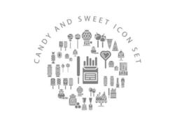 Candy and sweet icon set design on white background. vector