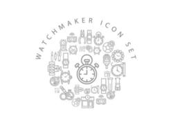 Watchmaker icon set design on white background. vector