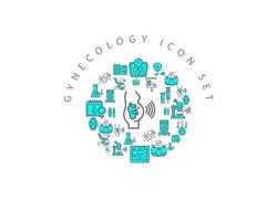 Gynecology icon set design on white background. vector