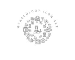 diseño de conjunto de iconos de elementos de ginecología sobre fondo blanco vector