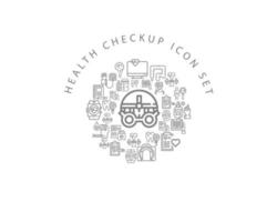 health checkup icon set design on white background vector