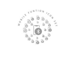 Mobile function icon set design on white background. vector