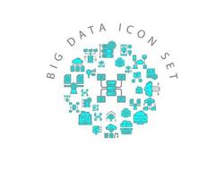 Big data icon set design on white background vector