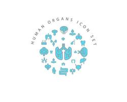 Human organs icon set design on white background. vector