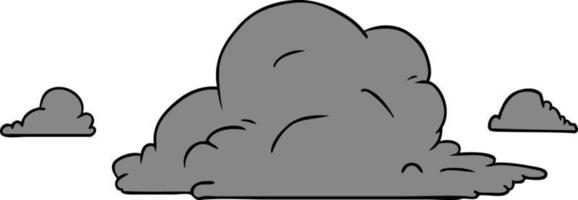 cartoon doodle of white large clouds vector