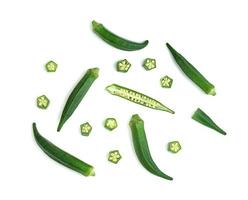 okra isolated on white background photo