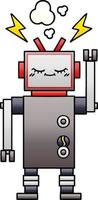 gradient shaded cartoon dancing robot vector