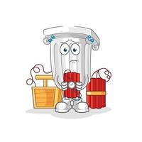 roman pillar cartoon character vector