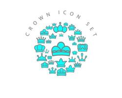 Crown icon set design on white background. vector