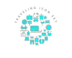 Traveling icon set design on white background. vector