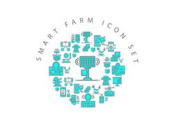 smart farm icon set design on white background. vector