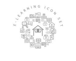 E-learning icon set design on white background. vector