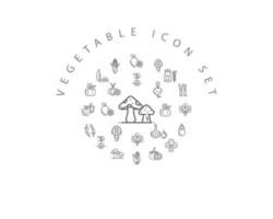 Vegetable Flat Icon Set Design.
