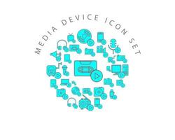 Media device icon set design on white background vector