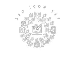 Seo icon set design on white background. vector