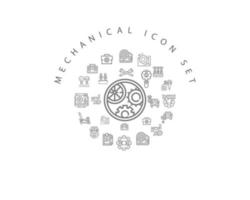 Mechanical icon set design on white background. vector