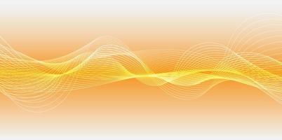 Abstract yellow wavy with blurred light curved line background. vector