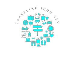 Traveling icon set design on white background. vector