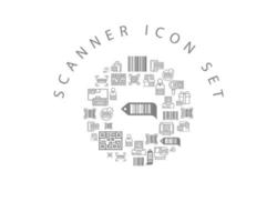 Scanner icon set design on white background. vector