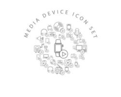 Media device icon set design on white background vector