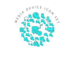 Media device icon set design on white background vector