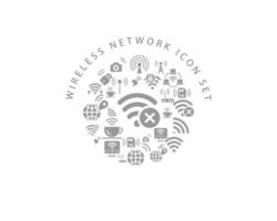 Wireless network icon set design on white background. vector