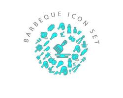 Barbeque icon set design on white background. vector