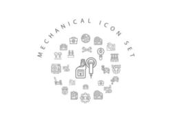 Mechanical icon set design on white background. vector