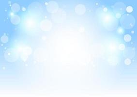 Blue background with white bokeh with festive Christmas and New Year. vector