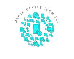 Media device icon set design on white background vector