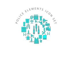 Police elements icon set design on white background vector