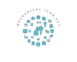 Mechanical icon set design on white background. vector