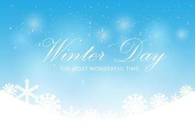 Blue background with white snow vector