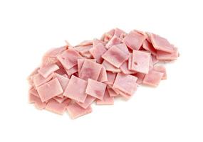 Ham slices isolated on white background photo