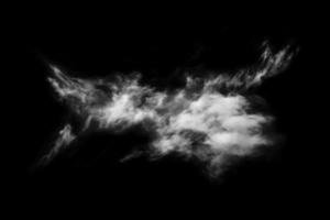Textured cloud,Abstract black,isolated on black background photo