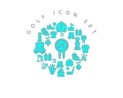 golf icon set design on white background vector
