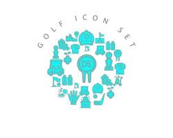 golf icon set design on white background vector